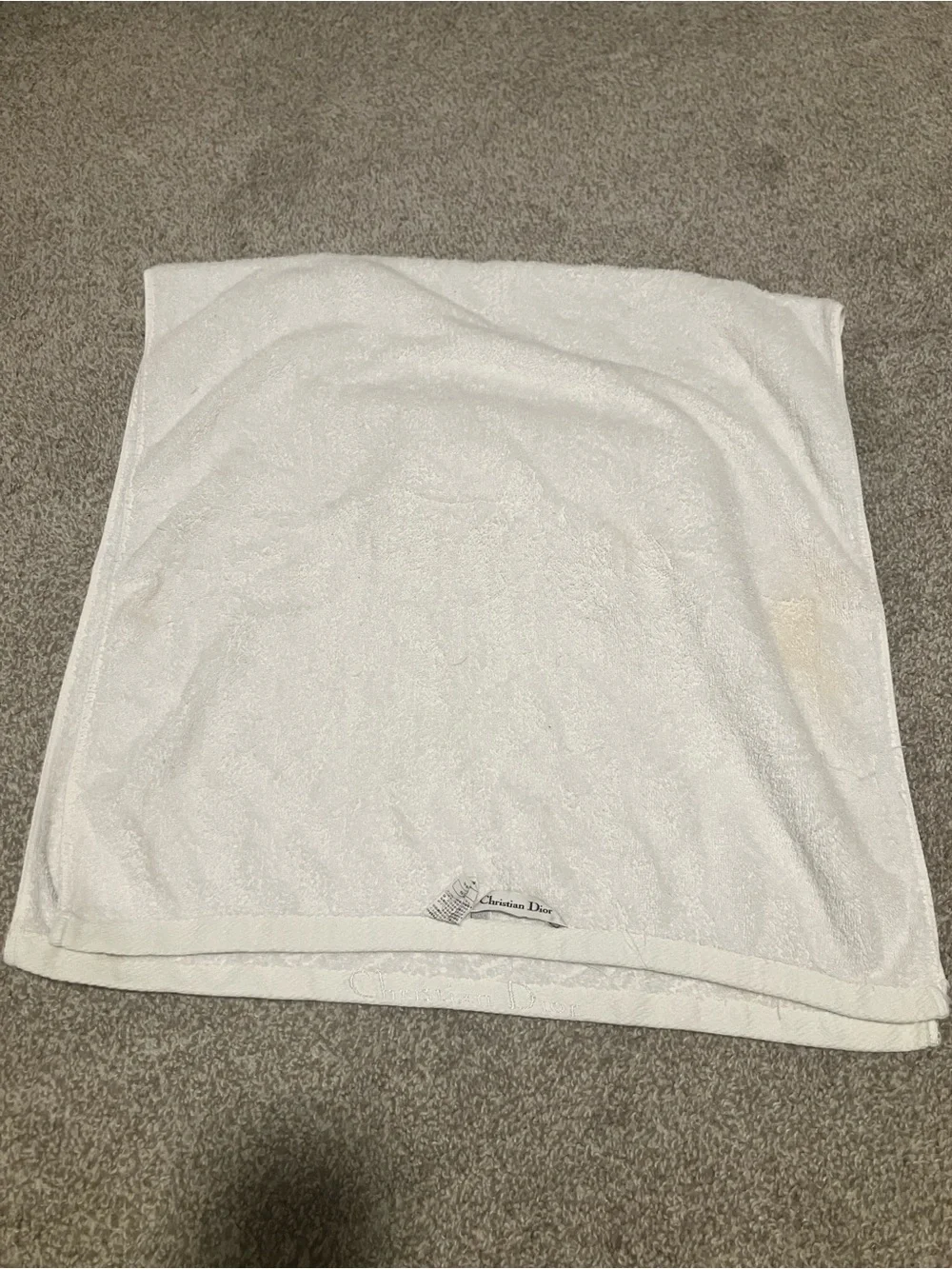 VINTAGE CHRISTIAN DIOR WHITE BATH TOWEL FROM VIP NOVELTY GIFT
